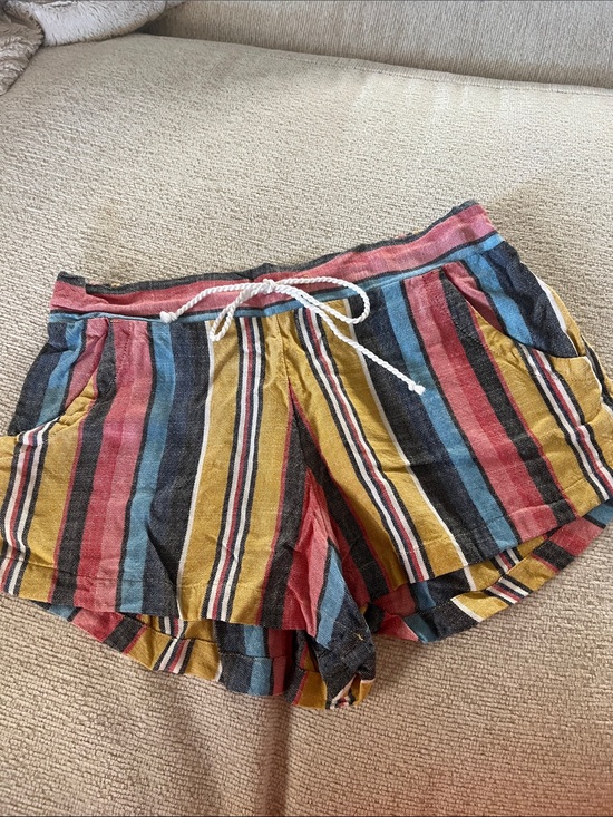 Rip Curl Pants - Rip Curl Women's Multicolor Striped Drawstring Beach Shorts